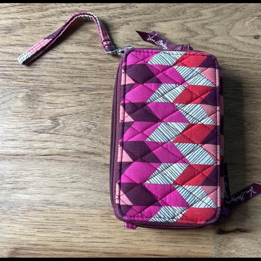 Vera Bradley Pink and Purple Geometric Wristlet - Picture 4 of 4